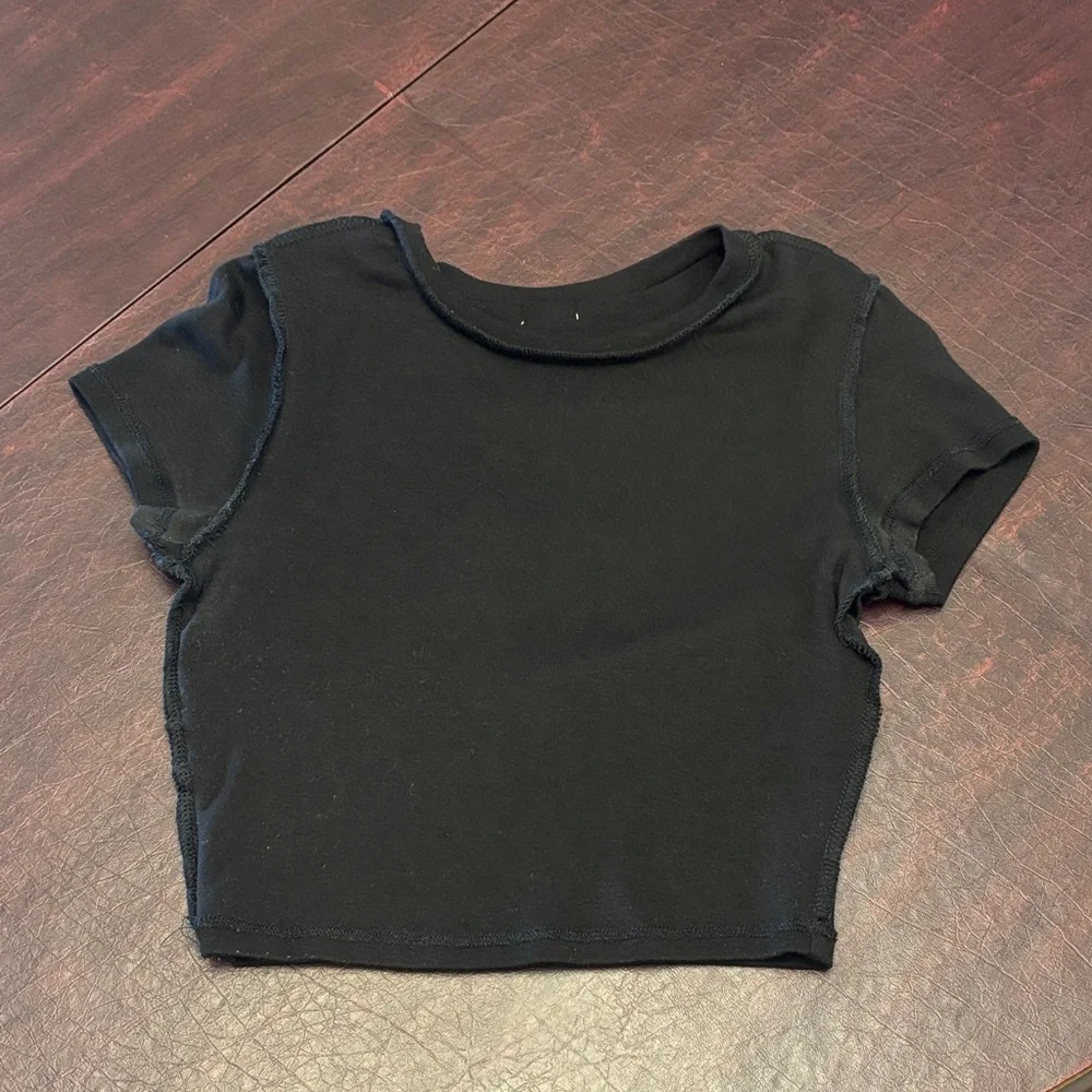 Garage Black Crop Tee with Red Cherry Graphic - Picture 6 of 11
